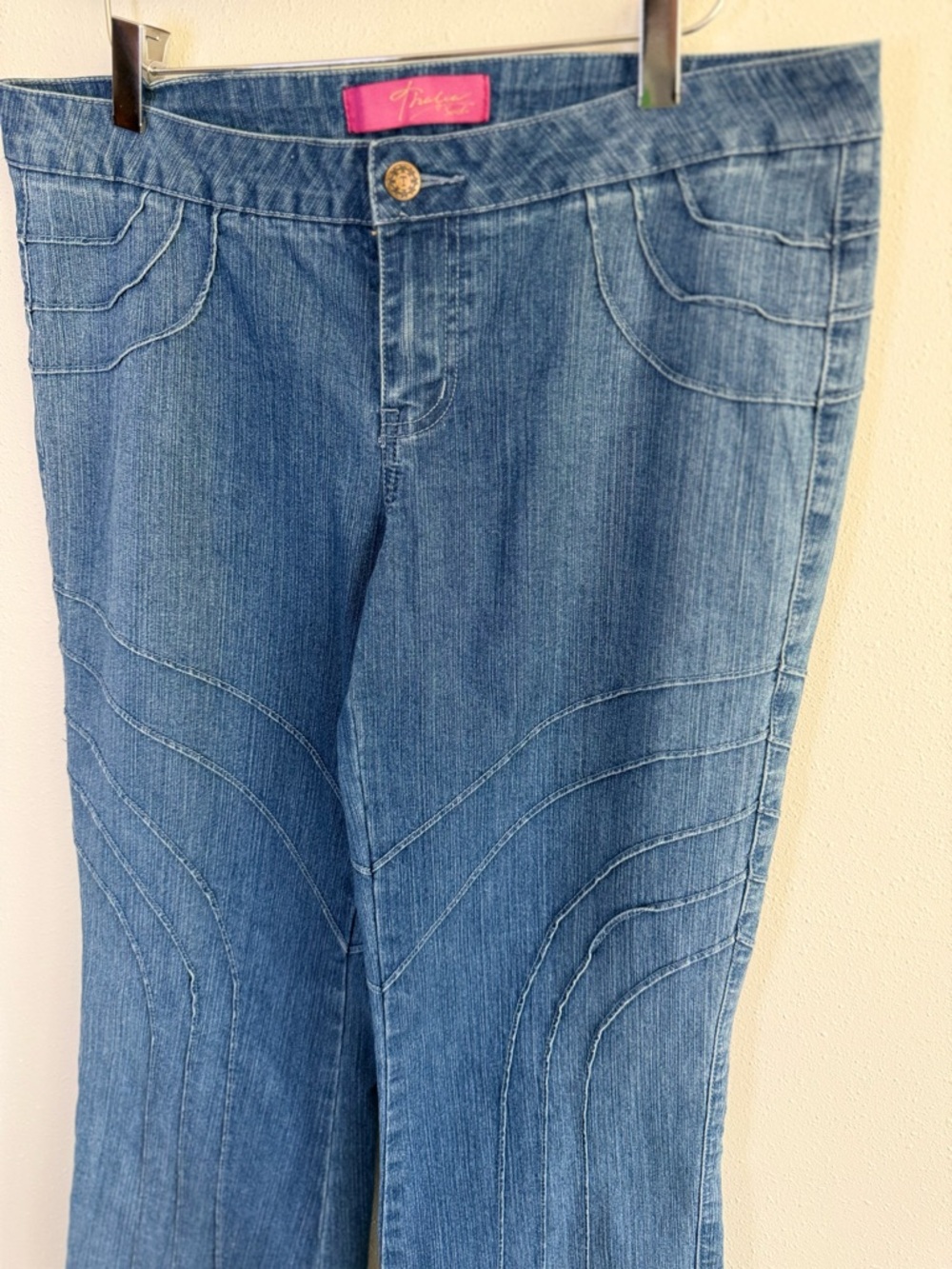 Thalia Sodi Y2K Low Rise Flare Jeans Size 11 12 Stretch Denim - Picture 2 of 6